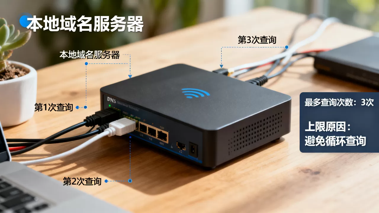 本地域名服务器最多发出多少次DNS查询,为什么有上限? 本地域名服务器最多发出多少次DNS查询,为什么有上限?