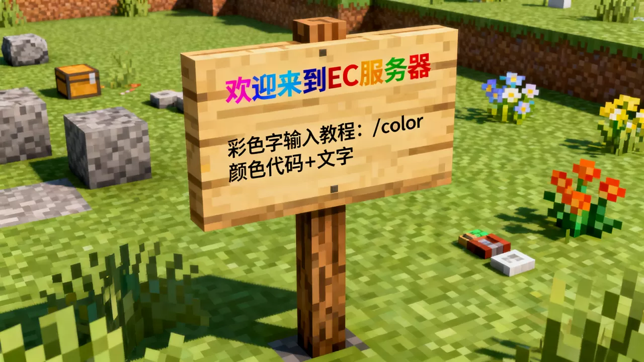 我的世界ec服务器告示牌上彩色字怎么打,怎么设置 我的世界ec服务器告示牌上彩色字怎么打,怎么设置