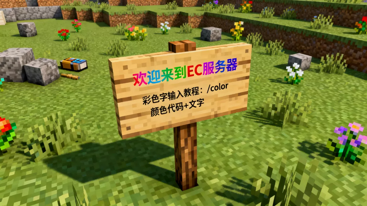 我的世界ec服务器告示牌上彩色字怎么打,怎么设置 我的世界ec服务器告示牌上彩色字怎么打,怎么设置