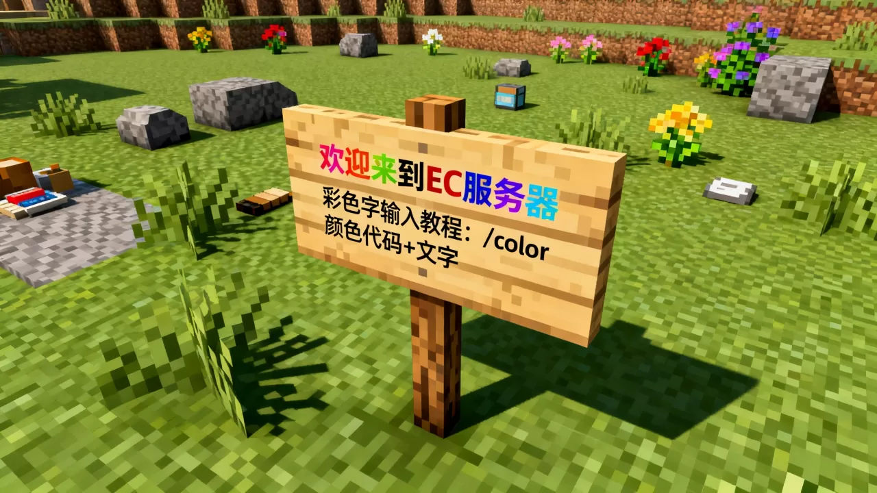 我的世界ec服务器告示牌上彩色字怎么打,怎么设置 我的世界ec服务器告示牌上彩色字怎么打,怎么设置