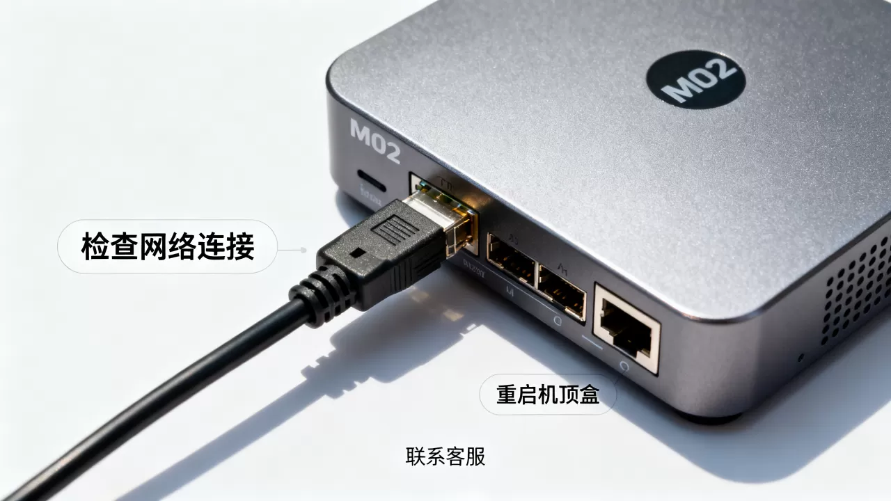 M02机顶盒中心服务器连接异常怎么解决,是什么原因? M02机顶盒中心服务器连接异常怎么解决,是什么原因?