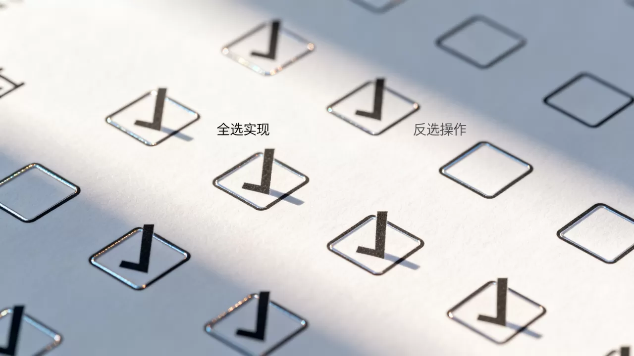 复选框控件如何实现全选?,复选框控件反选怎么实现 复选框控件如何实现全选?,复选框控件反选怎么实现