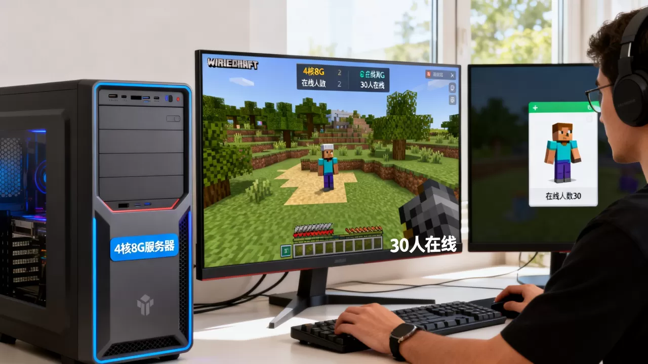 我的世界4核8G服务器能带多少人?,多少人在线 我的世界4核8G服务器能带多少人?,多少人在线