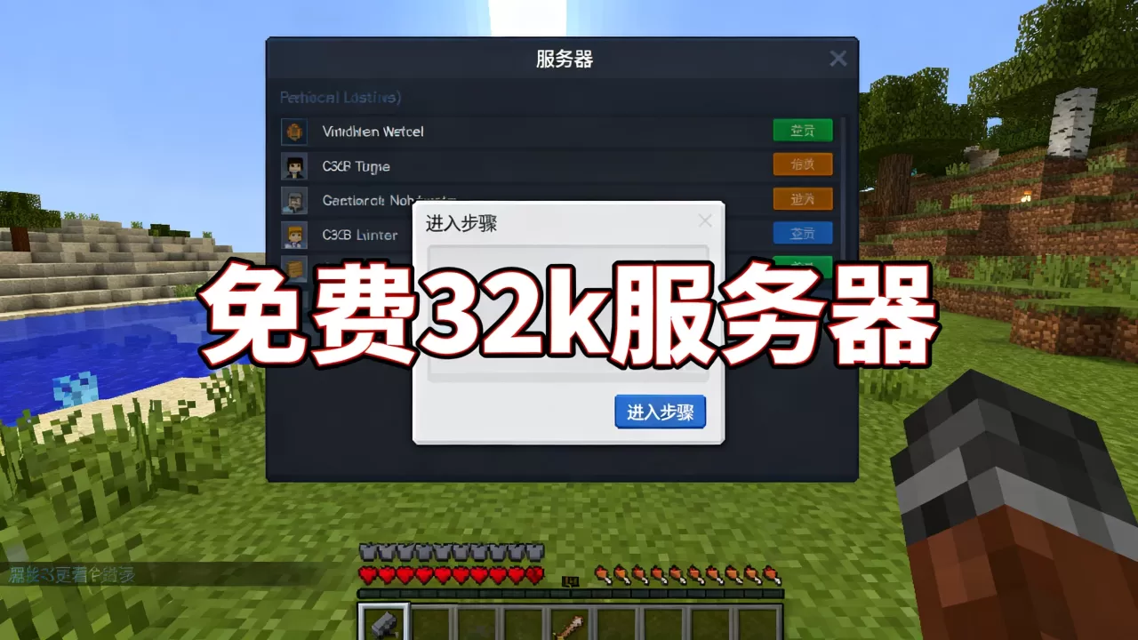 我的世界哪些服务器有免费的32k,怎么进服务器? 我的世界哪些服务器有免费的32k,怎么进服务器?