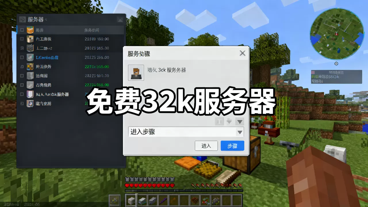 我的世界哪些服务器有免费的32k,怎么进服务器? 我的世界哪些服务器有免费的32k,怎么进服务器?