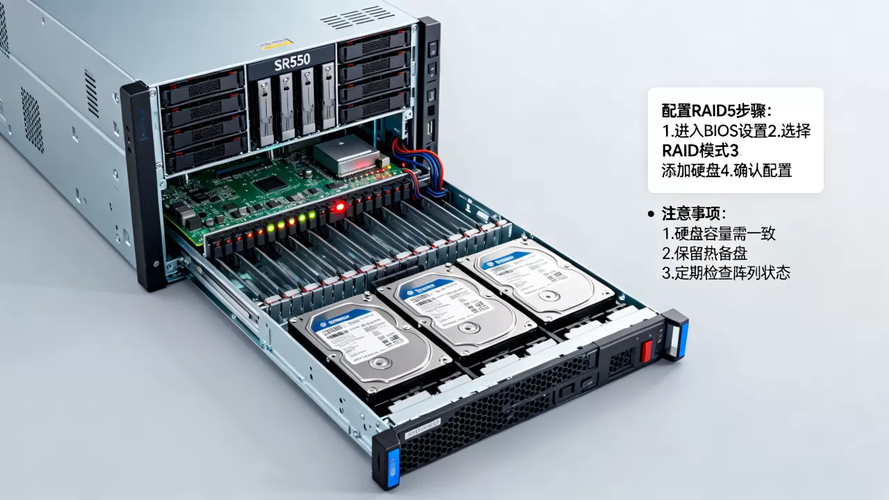 服务器SR550怎么配置RAID5?,注意事项有哪些? 服务器SR550怎么配置RAID5?,注意事项有哪些?