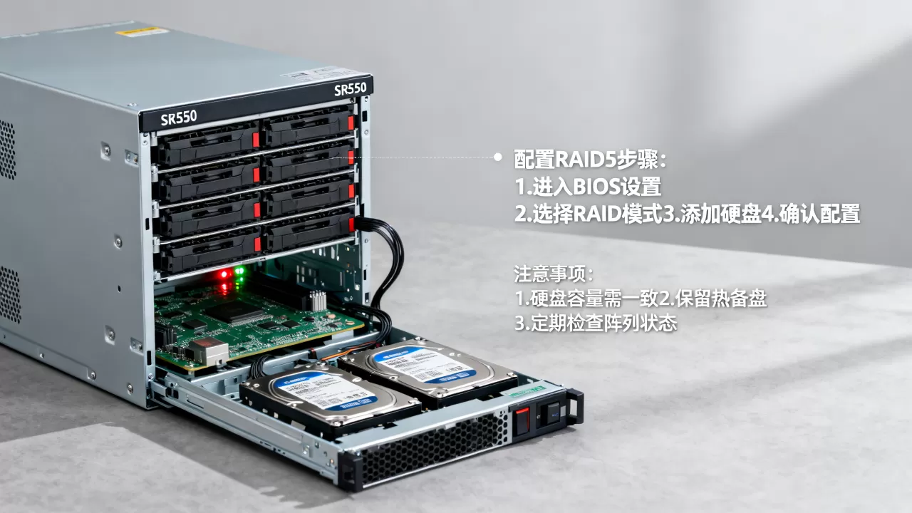 服务器SR550怎么配置RAID5?,注意事项有哪些? 服务器SR550怎么配置RAID5?,注意事项有哪些?