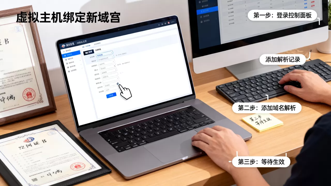 虚拟主机怎么快速绑定新域名?,详细步骤有哪些? 虚拟主机怎么快速绑定新域名?,详细步骤有哪些?