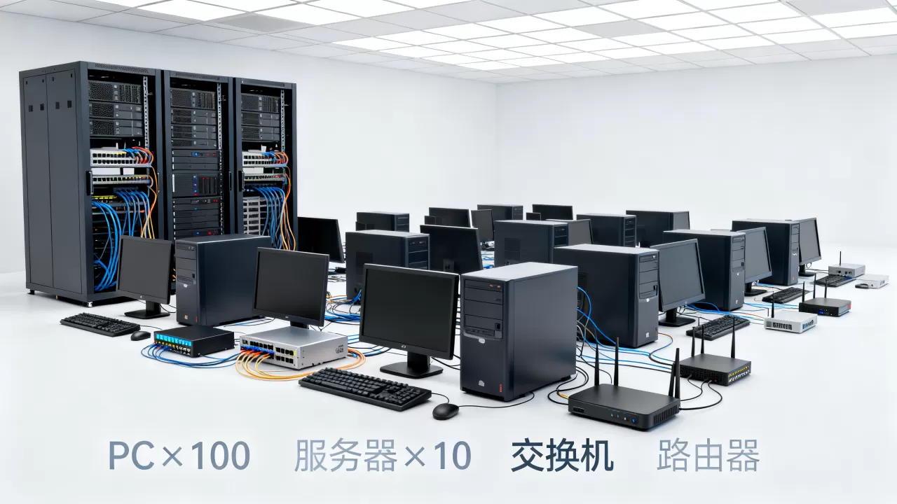 100台pc和10台服务器到底需要多少m带宽,怎么算? 100台pc和10台服务器到底需要多少m带宽,怎么算?