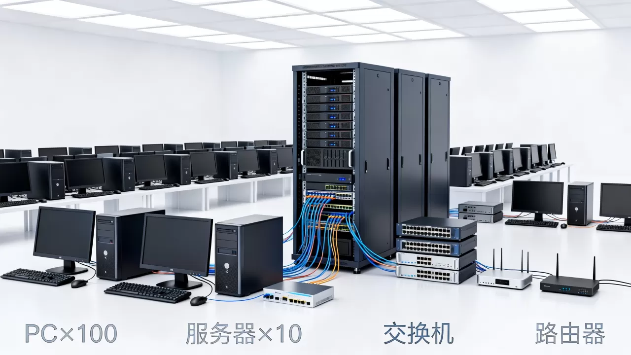 100台pc和10台服务器到底需要多少m带宽,怎么算? 100台pc和10台服务器到底需要多少m带宽,怎么算?