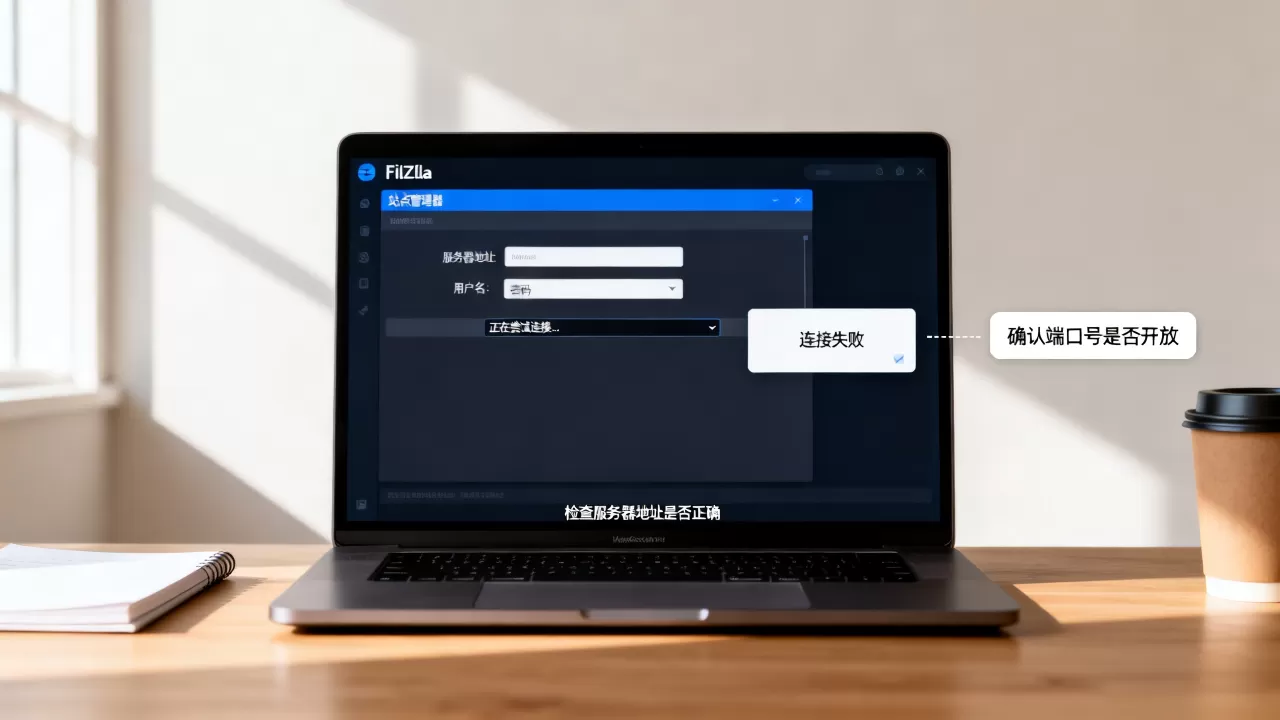 FileZilla客户端怎么访问服务器,连接不上怎么办 FileZilla客户端怎么访问服务器,连接不上怎么办