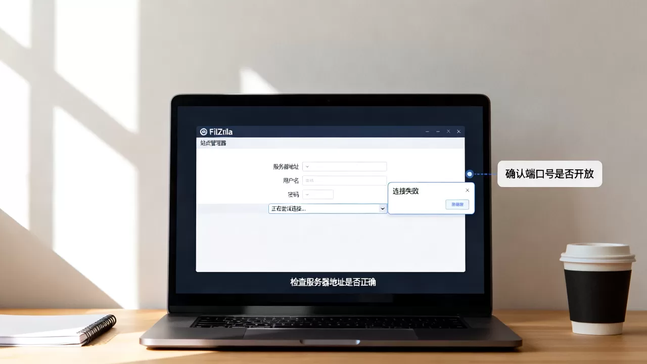 FileZilla客户端怎么访问服务器,连接不上怎么办 FileZilla客户端怎么访问服务器,连接不上怎么办