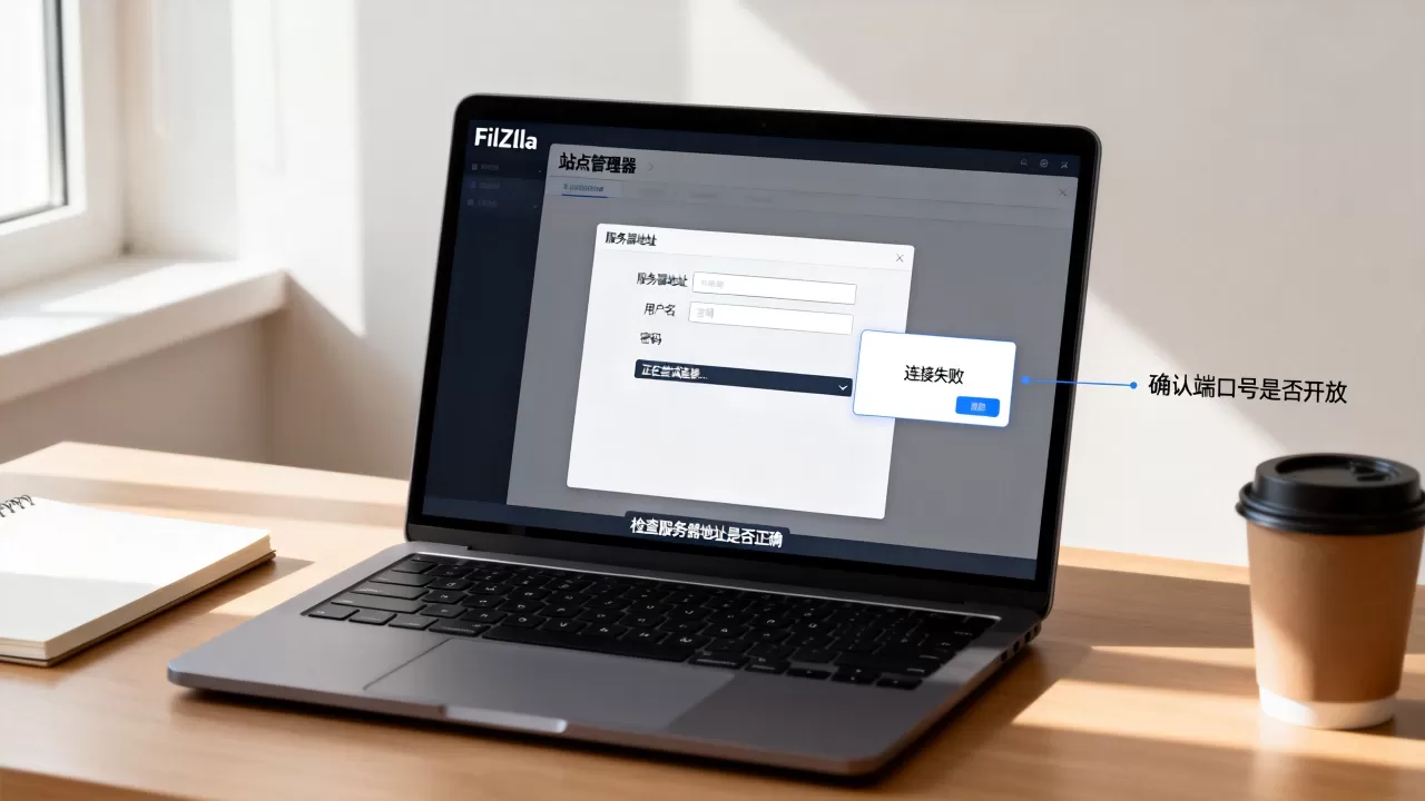 FileZilla客户端怎么访问服务器,连接不上怎么办 FileZilla客户端怎么访问服务器,连接不上怎么办