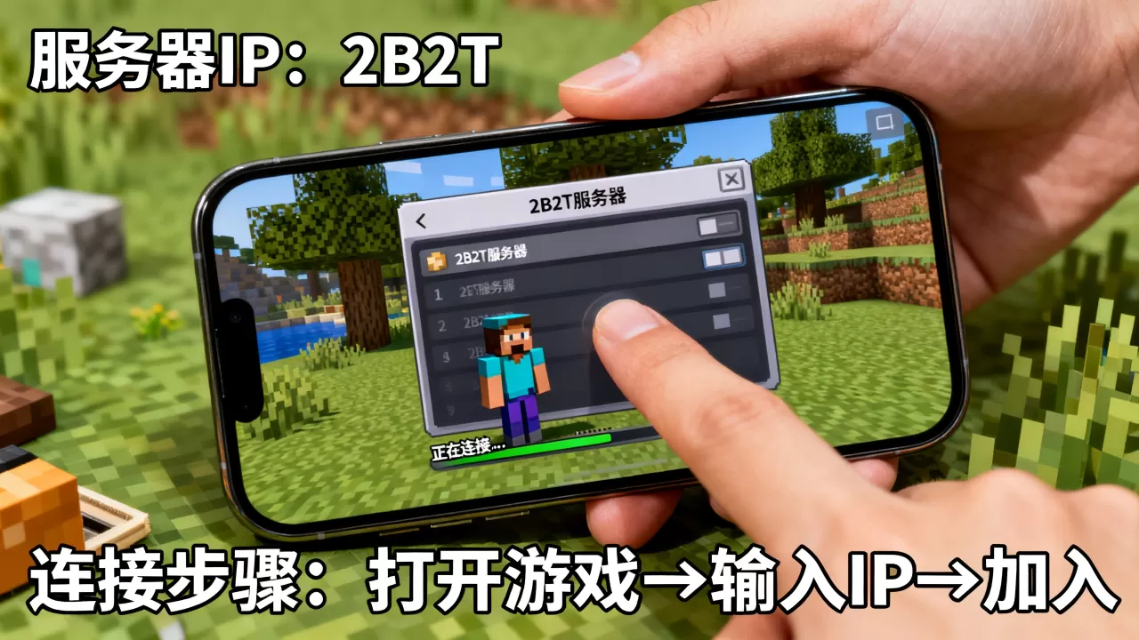 我的世界手机版2B2T服务器怎么进?,怎么玩 我的世界手机版2B2T服务器怎么进?,怎么玩
