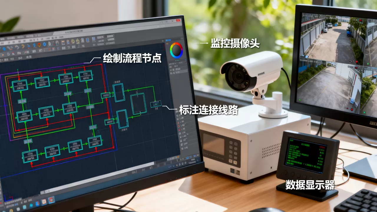 监控系统流程CAD图怎么画?,流程监控怎么做? 监控系统流程CAD图怎么画?,流程监控怎么做?