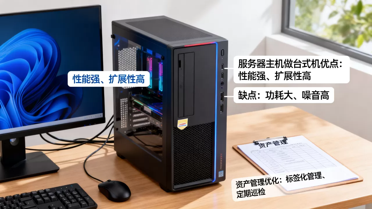 服务器主机做台式机有哪些优缺点?,资产管理如何优化? 服务器主机做台式机有哪些优缺点?,资产管理如何优化?