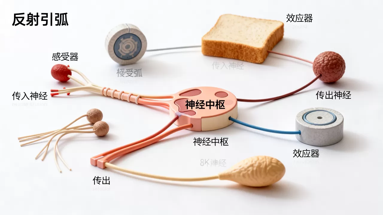 反射弧的结构是什么?,各组成部分有哪些? 反射弧的结构是什么?,各组成部分有哪些?