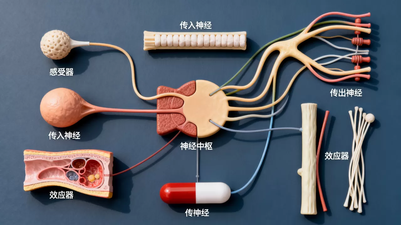 反射弧的结构是什么?,各组成部分有哪些? 反射弧的结构是什么?,各组成部分有哪些?