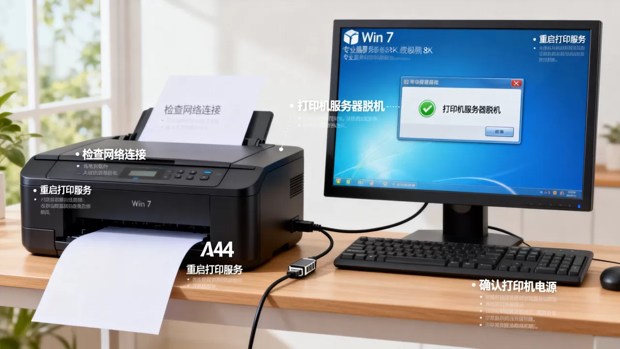win7打印机显示服务器脱机怎么办,是什么原因造成的 win7打印机显示服务器脱机怎么办,是什么原因造成的