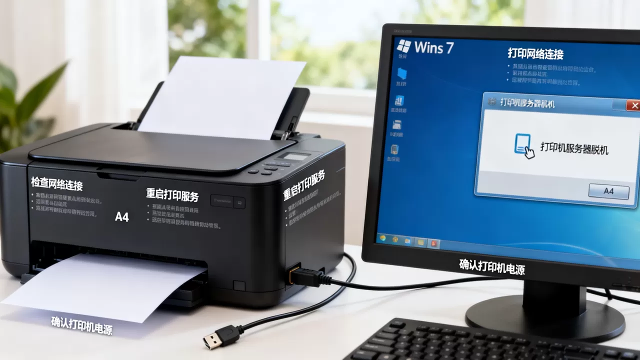 win7打印机显示服务器脱机怎么办,是什么原因造成的 win7打印机显示服务器脱机怎么办,是什么原因造成的