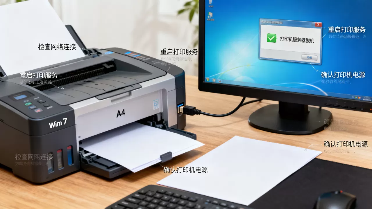 win7打印机显示服务器脱机怎么办,是什么原因造成的 win7打印机显示服务器脱机怎么办,是什么原因造成的