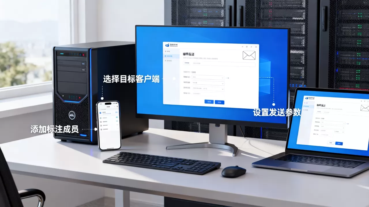 如何指定服务器向多个客户端和标注成员发送邮件,如何操作? 如何指定服务器向多个客户端和标注成员发送邮件,如何操作?
