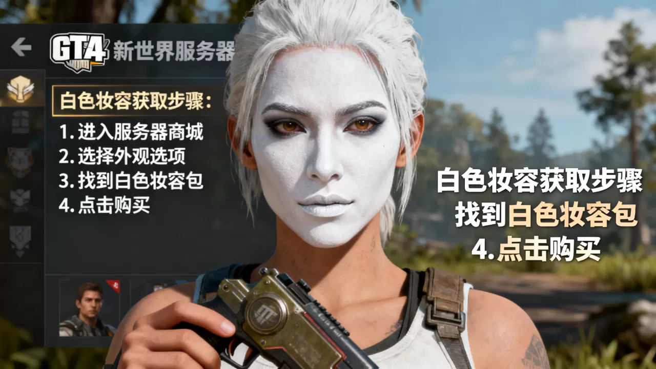 GTA新世界服务器白色妆容怎么搞出来?,怎么获得 GTA新世界服务器白色妆容怎么搞出来?,怎么获得