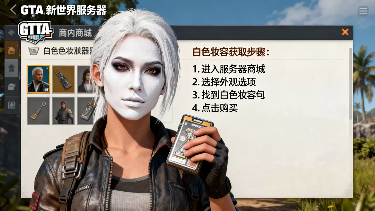 GTA新世界服务器白色妆容怎么搞出来?,怎么获得 GTA新世界服务器白色妆容怎么搞出来?,怎么获得