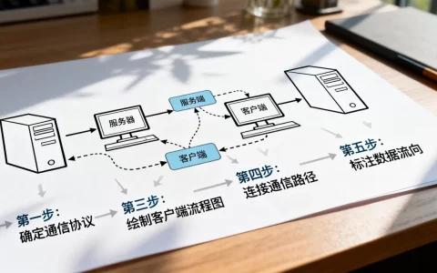 服务器客户端通信功能图怎么画，有哪些步骤？