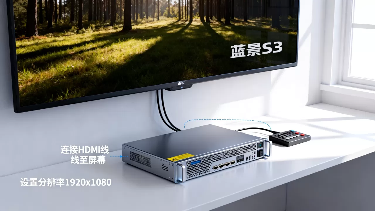 蓝景s3服务器怎么连接16米宽屏幕?,怎么设置? 蓝景s3服务器怎么连接16米宽屏幕?,怎么设置?