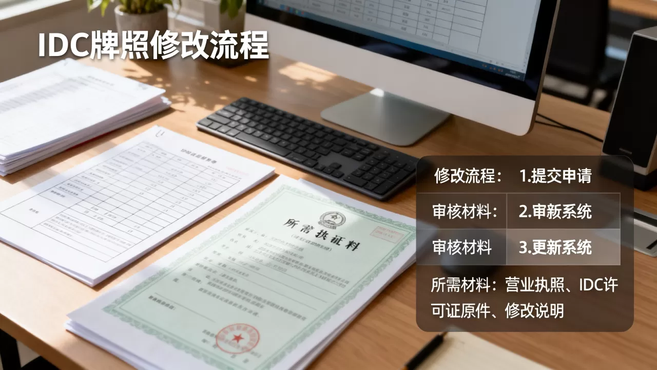IDC牌照描述修改流程是什么?,需要什么材料? IDC牌照描述修改流程是什么?,需要什么材料?