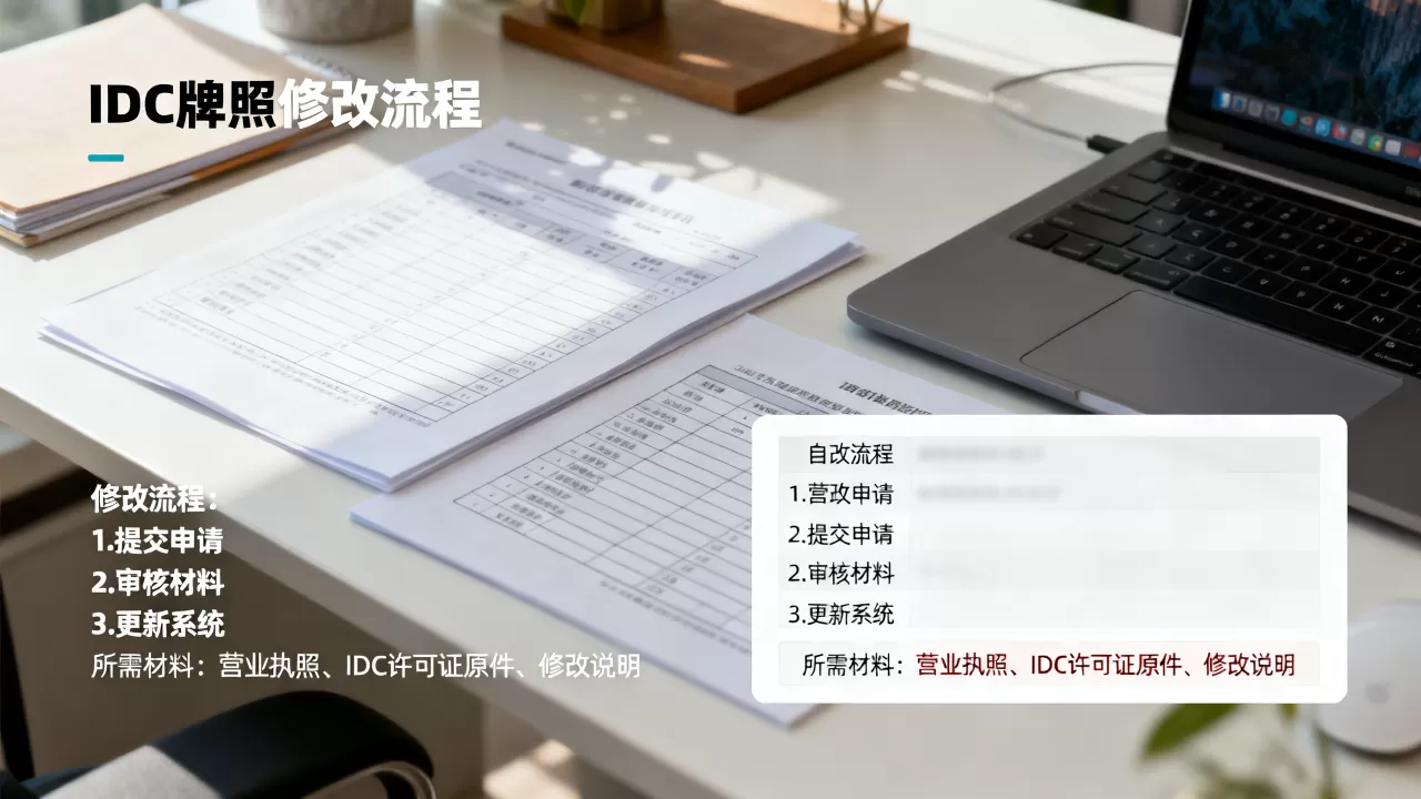 IDC牌照描述修改流程是什么?,需要什么材料? IDC牌照描述修改流程是什么?,需要什么材料?