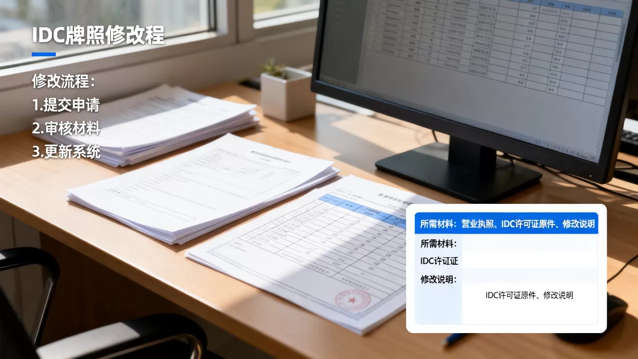 IDC牌照描述修改流程是什么?,需要什么材料? IDC牌照描述修改流程是什么?,需要什么材料?
