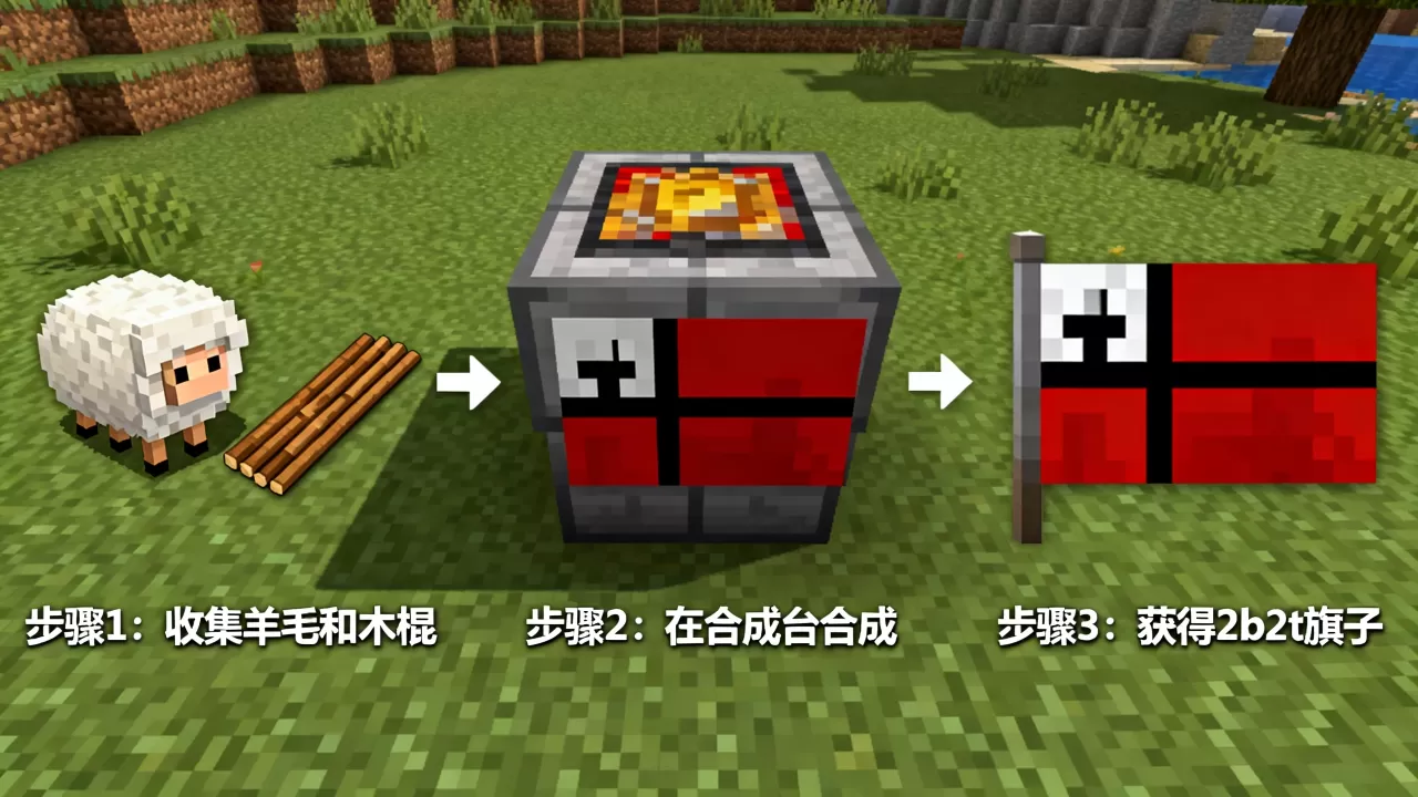我的世界服务器2b2t旗子到底怎么做,如何制作 我的世界服务器2b2t旗子到底怎么做,如何制作