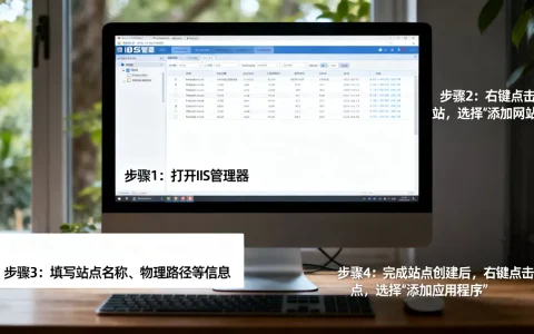 如何新建IIS站点并添加应用程序？，具体步骤有哪些？