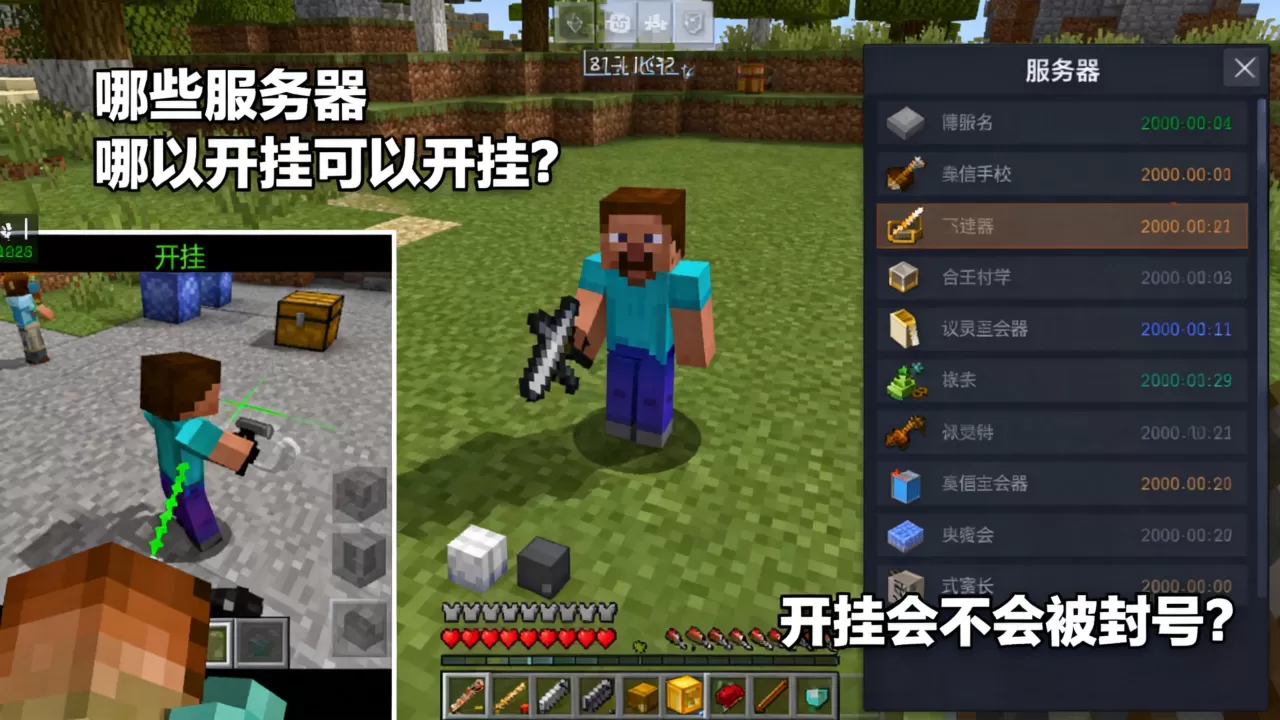 我的世界哪些服务器可以开挂?,开挂会不会被封号? 我的世界哪些服务器可以开挂?,开挂会不会被封号?