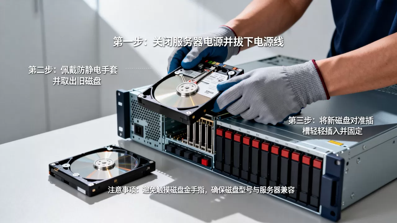 服务器换磁盘的正确步骤是什么,换磁盘时要注意什么? 服务器换磁盘的正确步骤是什么,换磁盘时要注意什么?