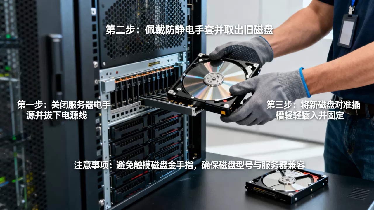 服务器换磁盘的正确步骤是什么,换磁盘时要注意什么? 服务器换磁盘的正确步骤是什么,换磁盘时要注意什么?