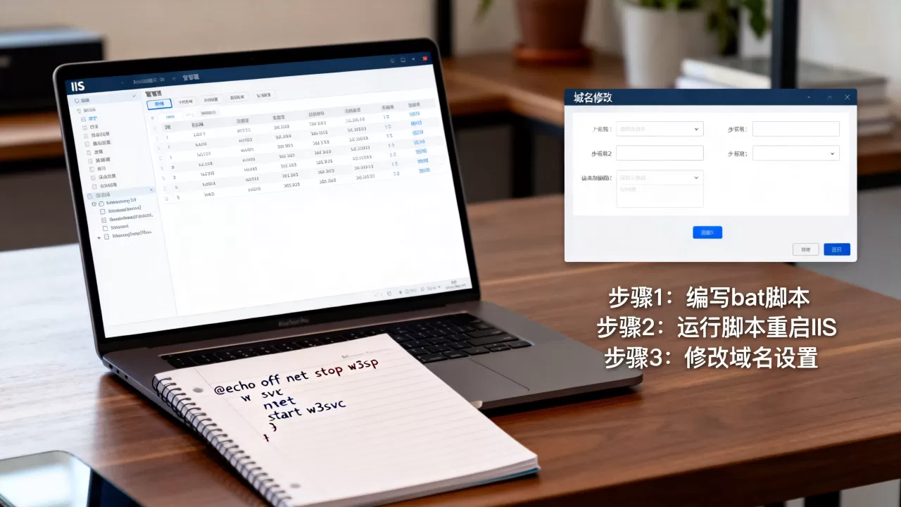 如何用bat重启IIS网站并修改域名?,怎么操作? 如何用bat重启IIS网站并修改域名?,怎么操作?