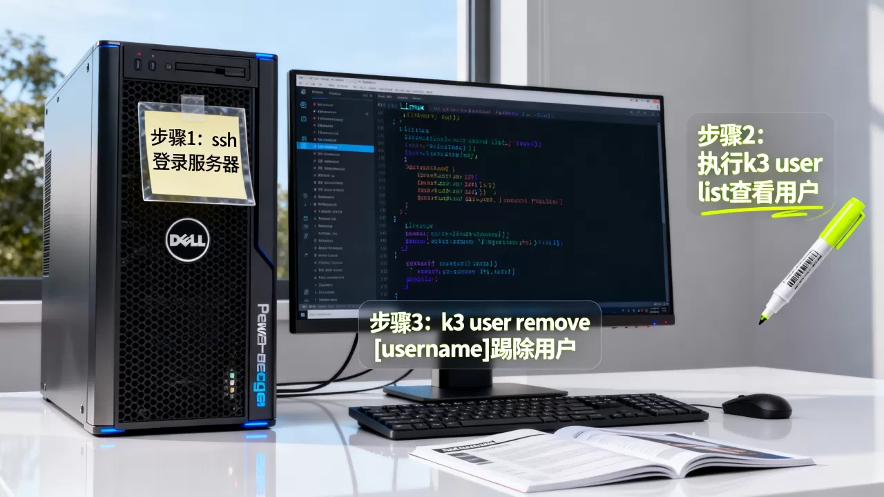 怎么在服务器上手动踢除k3中的用户?,操作步骤有哪些? 怎么在服务器上手动踢除k3中的用户?,操作步骤有哪些?