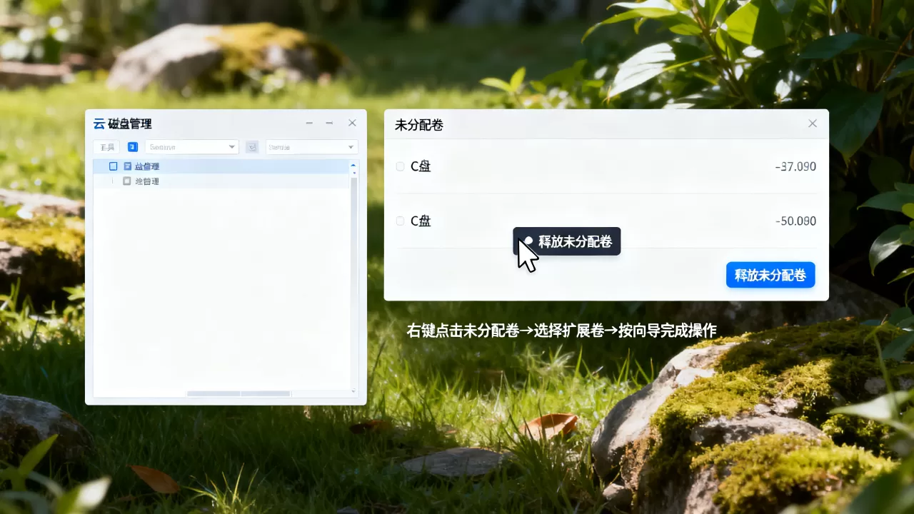 配置云服务器时怎么把未分配卷释放回C盘,如何操作? 配置云服务器时怎么把未分配卷释放回C盘,如何操作?
