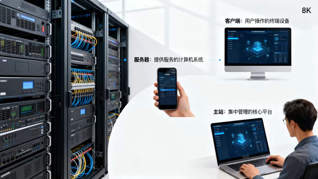 服务器、客户端、主站之间有什么区别,是什么意思? 服务器、客户端、主站之间有什么区别,是什么意思?