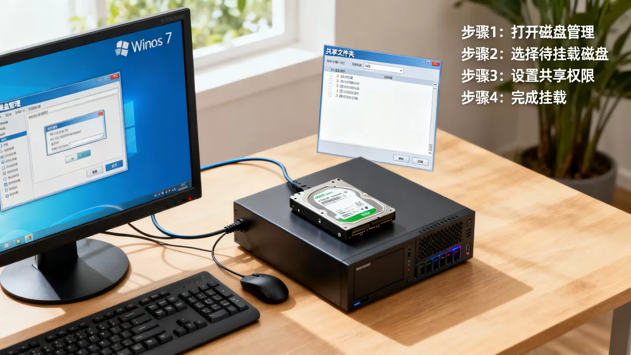 怎么把本机win7的磁盘挂载到服务器上,win7磁盘挂载步骤? 怎么把本机win7的磁盘挂载到服务器上,win7磁盘挂载步骤?