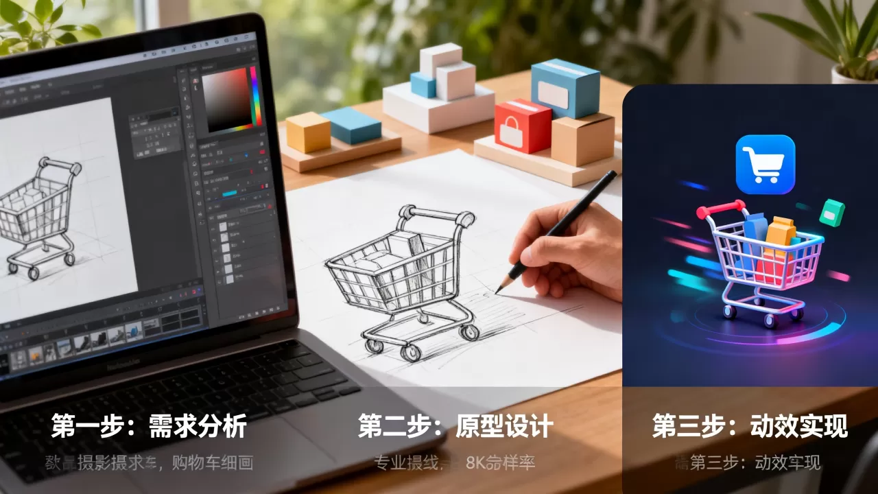 仿购物车动画的制作方法是什么,有哪些步骤? 仿购物车动画的制作方法是什么,有哪些步骤?