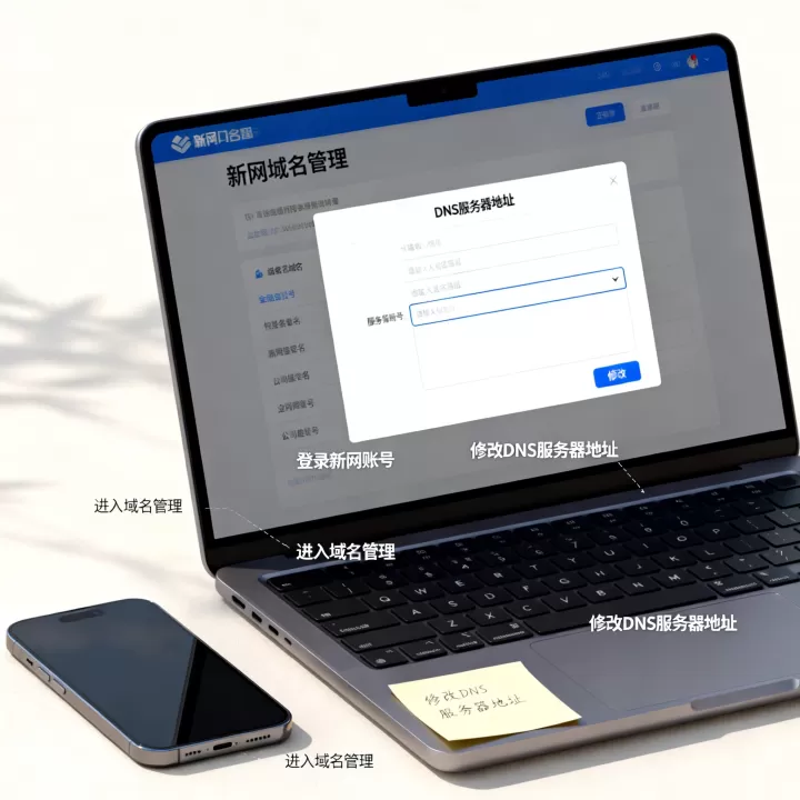 怎样修改新网域名的DNS服务器地址?,服务器 dns 地址那里修改 怎样修改新网域名的DNS服务器地址?,服务器 dns 地址那里修改