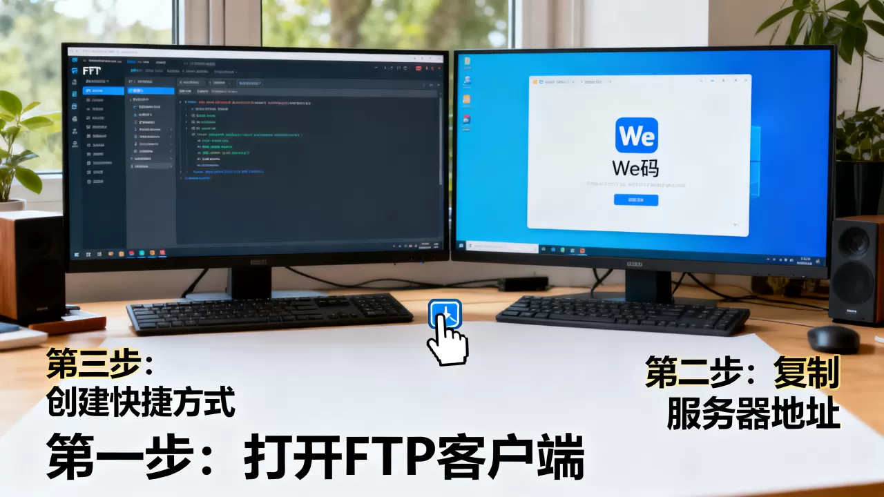 FTP服务器怎么创建桌面快捷方式?,We码快捷方式怎么创建? FTP服务器怎么创建桌面快捷方式?,We码快捷方式怎么创建?