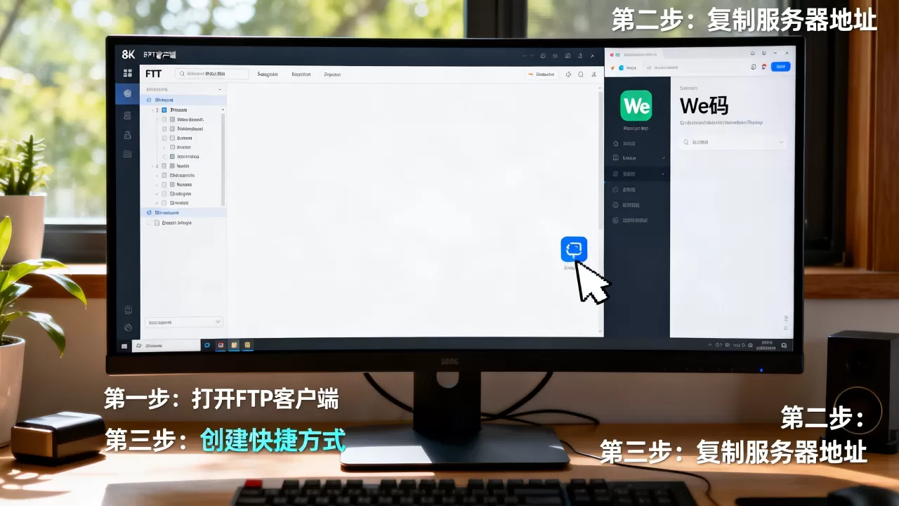 FTP服务器怎么创建桌面快捷方式?,We码快捷方式怎么创建? FTP服务器怎么创建桌面快捷方式?,We码快捷方式怎么创建?