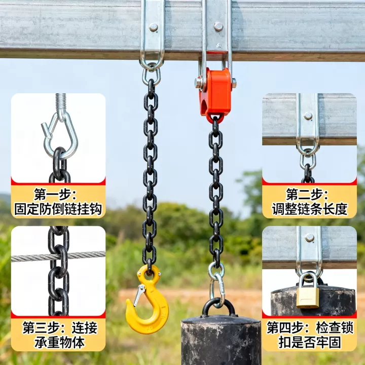 防倒链的正确安装步骤是什么?,防倒链安装步骤图解 防倒链的正确安装步骤是什么?,防倒链安装步骤图解
