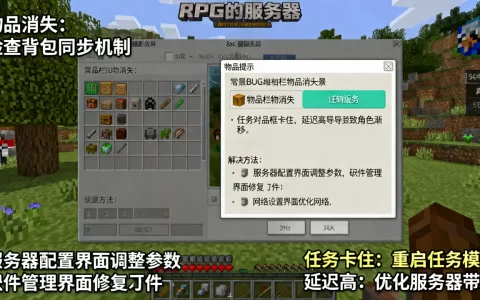 我的世界RPG服务器有哪些Bug，如何解决？