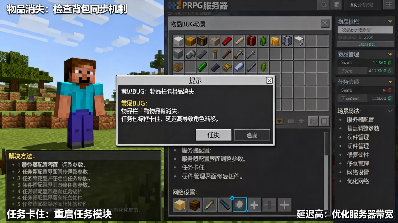 我的世界RPG服务器有哪些Bug,如何解决? 我的世界RPG服务器有哪些Bug,如何解决?